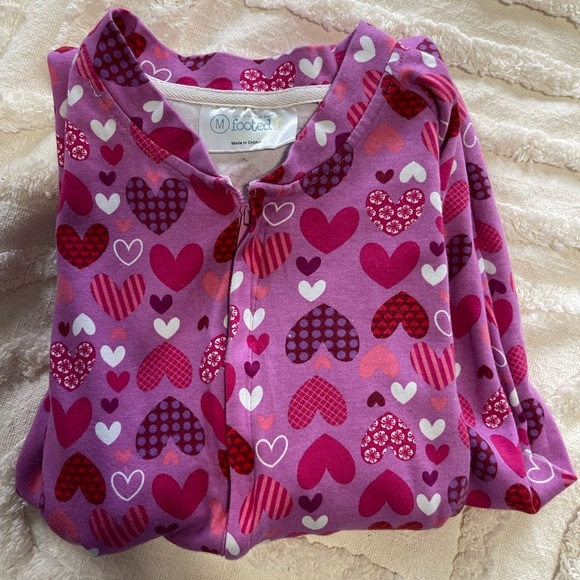 Adult size Pink Heart Pattern Onesie footed Pajamas size medium - Picture 13 of 15